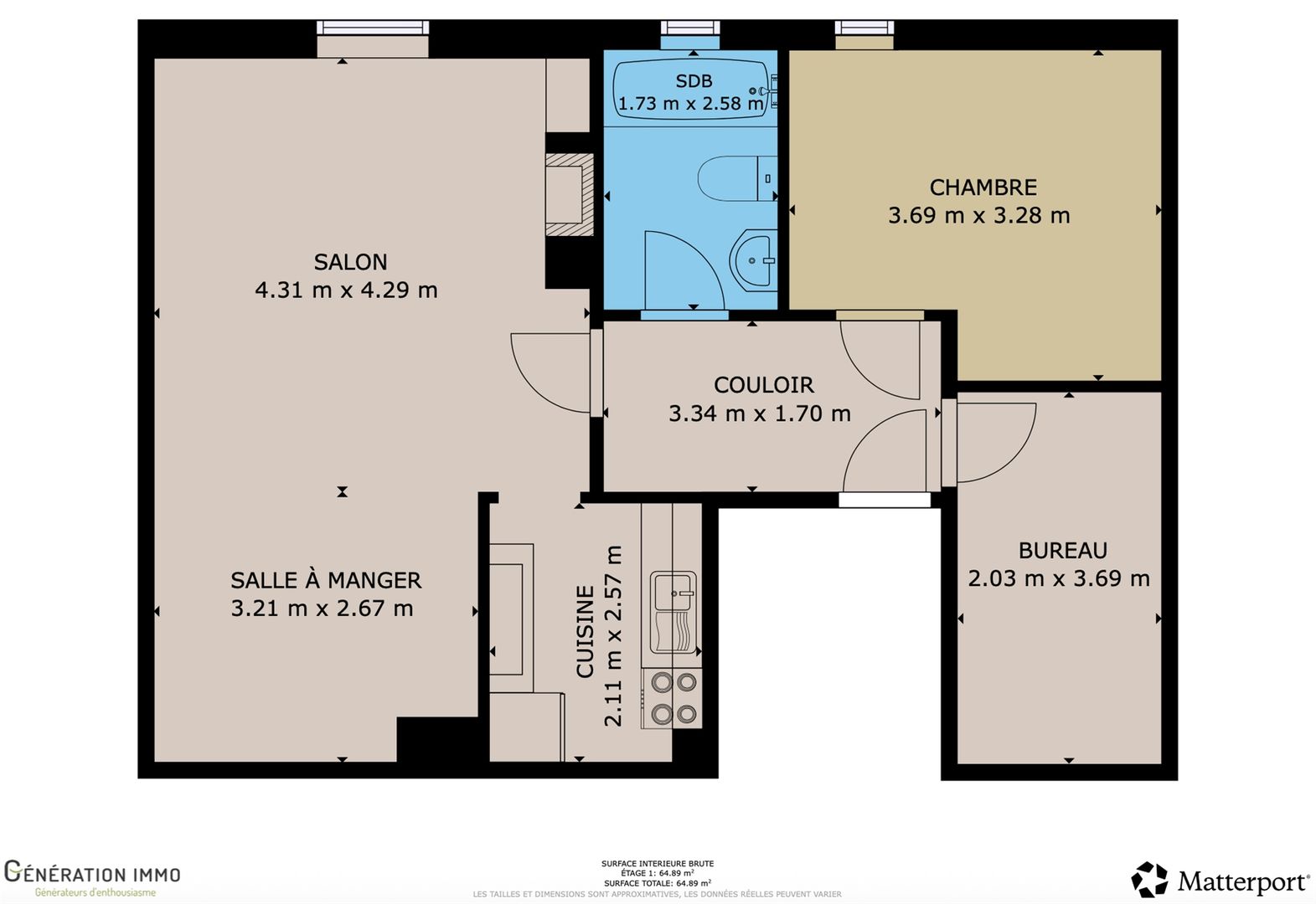 1 bedroom apartment with 1 office, a stone's throw from LLN Photo 11